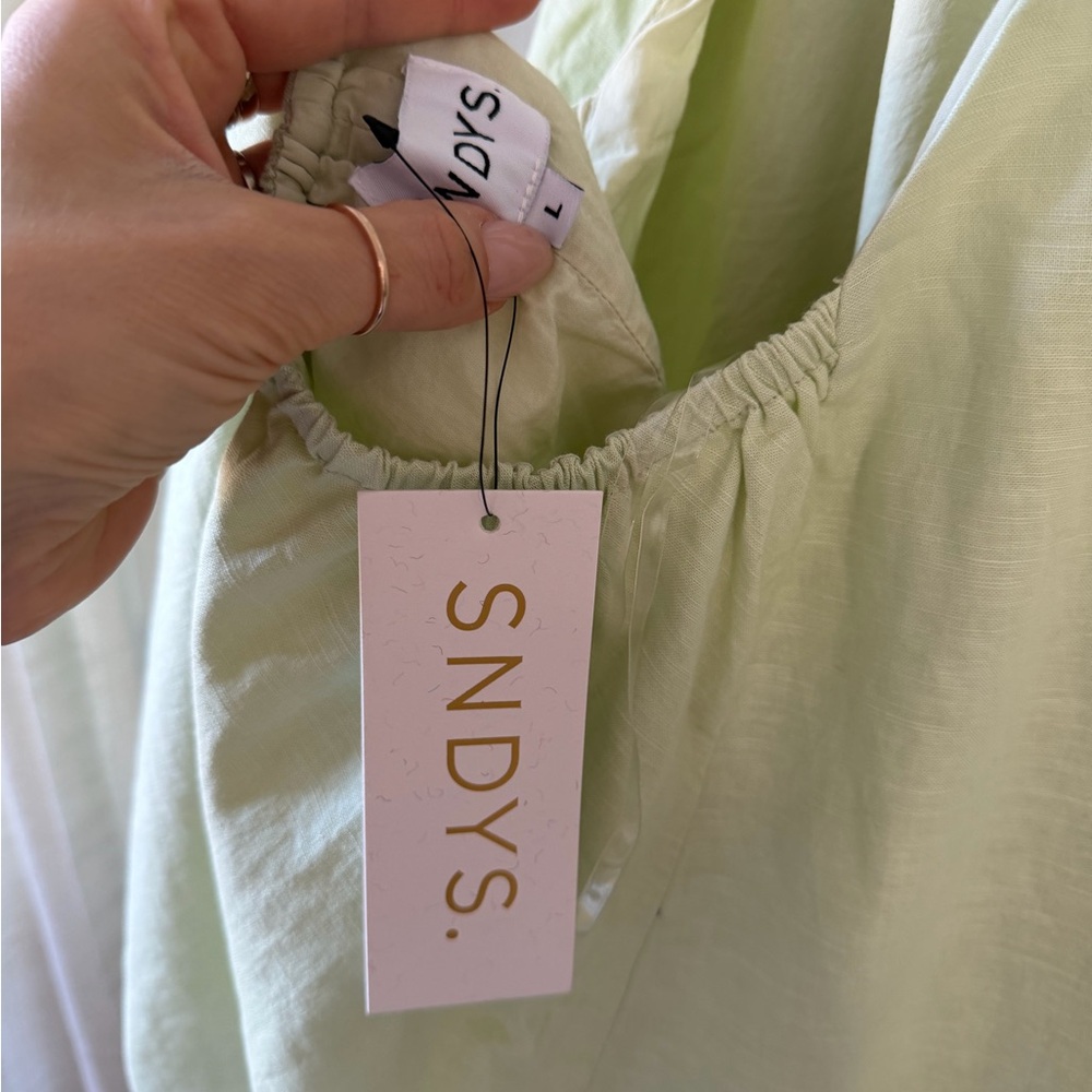 SNDYS Alysse Halter Mini Dress in Matcha - Picture 4 of 4
